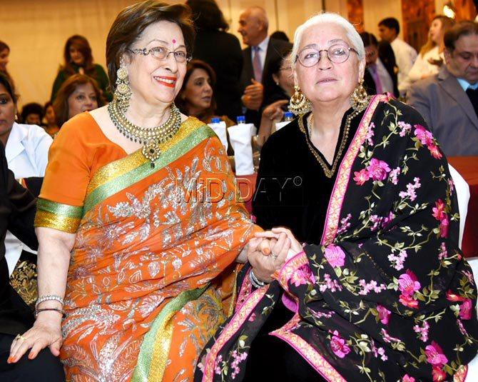 Ritu Nanda with veteran actress Nafisa Ali at the launch of her book ,'Raj Kapoor: The One and Only Showman' in Delhi
