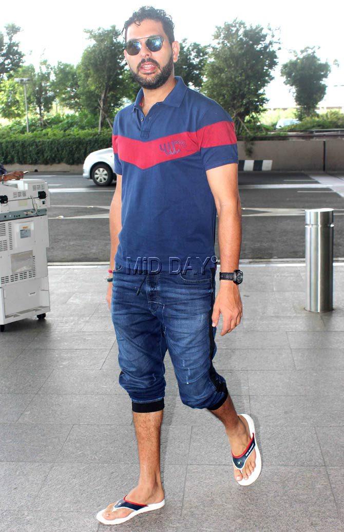 Yuvraj Singh at Mumbai airport