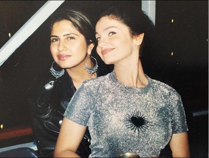 Unlike Alia, Pooja Bhatt avoided doing romantic films as an actor. 'I got a lot to do at a pretty young age in terms of emotionally challenging films. I did not do any fluff... fluff is not me. I became a filmmaker because for me just being in front of the camera was not enough. I enjoyed making movies, creating new stars, enjoyed putting my films together and that's what gives me the satisfaction far more than just merely being a star,' she said. Pictured: Pooja Bhatt with friend and fashion designer Ana Singh at a party in the 1990s.