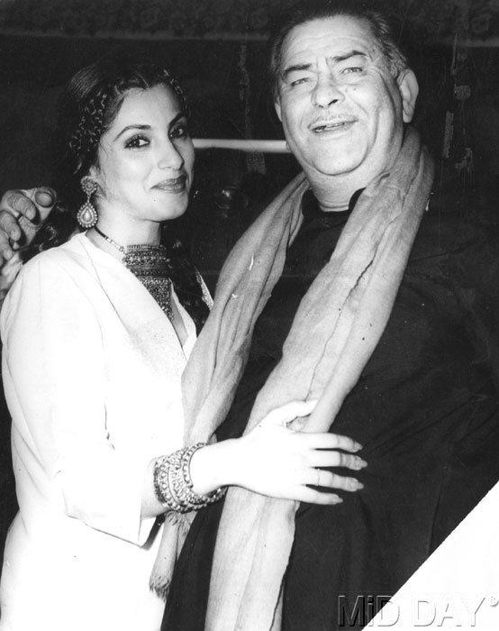 Raj Kapoor with Dimple Kapadia, whom he launched in 'Bobby' (1973) when she was only 16