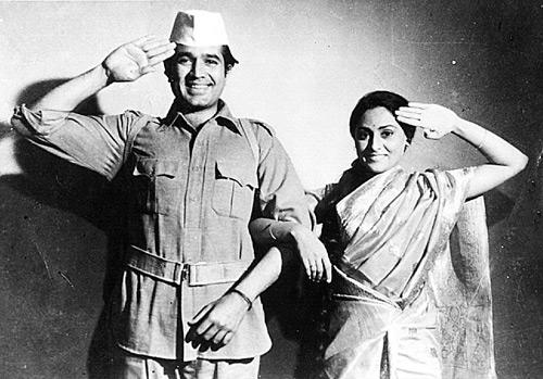 In his four-decade career, Rajesh Khanna appeared in about 160 films, of which 106 had him as the solo lead hero and 22 were two hero projects. In picture: Rajesh Khanna with Jaya Bhaduri (now Bachchan) in a still from Bawarchi.