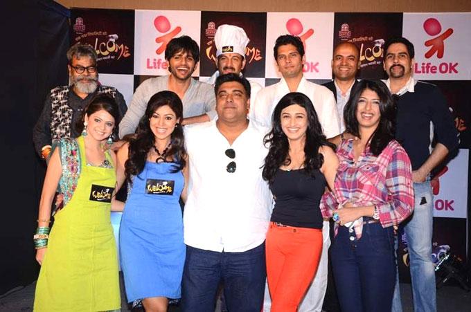 Ram Kapoor's film and TV career are going great guns - and he credits his wife Gautami Kapoor for being supportive and for taking great care of their two children while he's busy. Ram married Gautami and the two have two children, daughter Sia and son Aks. In picture: Ram Kapoor, as the host of the TV show Welcome, posing with celebrity contestants.