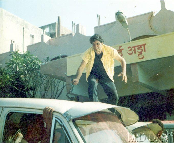 'When I arrived here, I was in fact shocked by the lifestyles of the stars - it was far different from what I had imagined back in Punjab,' revealed Dharmendra in the interview. In picture: Dharmendra snapped in action in this still from one of his earlier films