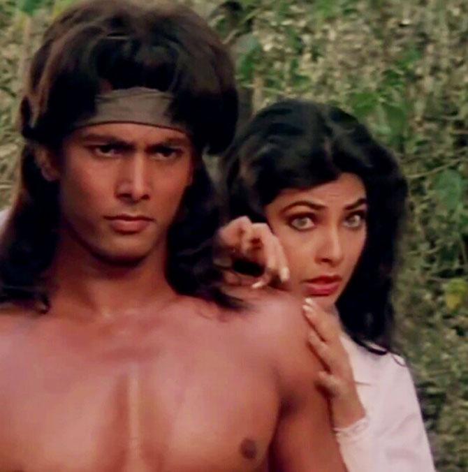 Adventures of Tarzan was much talked about in its time, mainly due to the steamy scenes between Kimi and Hemant and popular hit songs. The sequel of the movie named Tarzan Ki Beti was released in 2002. In picture: Kimi Katkar and Hemant Birje in a still from Tarzan.
