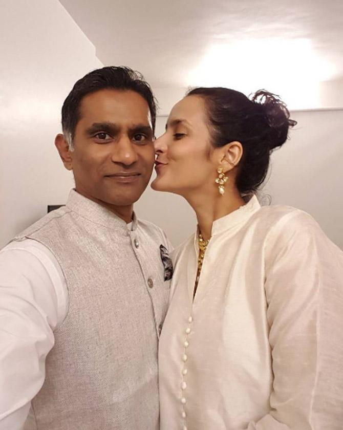 Tulip Joshi was 21 when she participated in Femina Miss India (2000). Though Tulip didn't make it to the final list, she managed to catch the attention of many ad agencies at the event. In picture: Tulip Joshi with her husband.