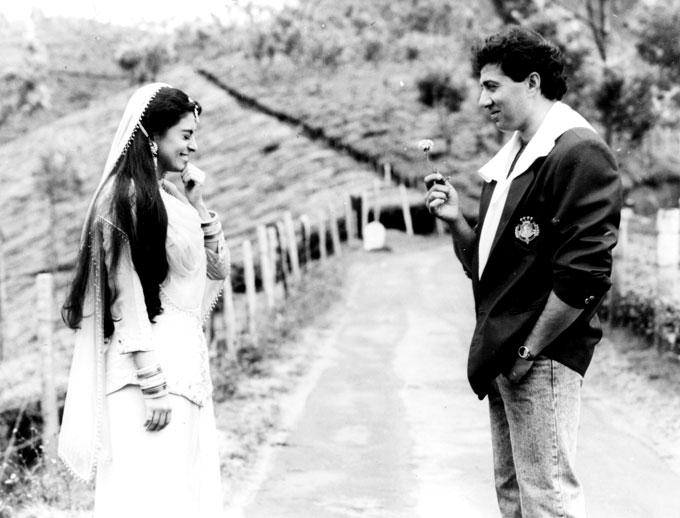 Sunny Deol made his Bollywood debut with Betaab, opposite Amrita Singh in 1983. Directed by Rahul Rawail and produced by Bikram Singh Dahal, the music was composed by RD Burman. The film which was the biggest hit of the year was also remade as Telugu film Samrat (1987) with Ramesh Babu and Sonam. Ever since then, there has been no turning back for Sunny Deol. His career sky-rocketed like none before him in Bollywood. In picture: Sunny Deol and Juhi Chawla in a movie still.