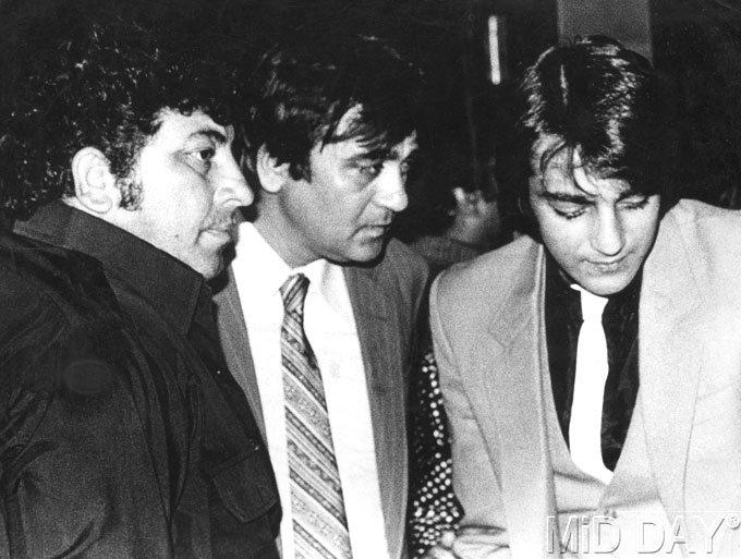 Sunil Dutt continued to deliver hits in the 1970s. His most notable screen credits during this period include Heera (1973), Pran Jaye Par Vachan Na Jaye (1974), Nagin (1976) and Jaani Dushman (1979). Pictured: Dutt with the late Amjad Khan and son Sanjay Dutt