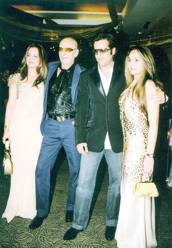 Feroz Khan worked in several multi-starrers, playing second fiddle to many heroes. So even his significant performances were lost in the milieu. He, in some way, used to resemble Shashi Kapoor, another actor whose brilliance was outshone by bigger stars. In Safar, for instance, Feroz played the suspicious husband Shekhar. A multi-layered role, it required him to oscillate between the realms of charm and qualm, something that Feroz did with ,lan but was sidelined by Rajesh Khanna and Sharmila Tagore's starry presence. In picture: (L-R) Laila Khan, Feroz Khan, Fardeen Khan with wife Natasha Madhwani (daughter of veteran actress Mumtaz).