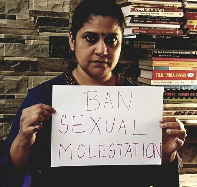 Renuka Shahane has a fearless personality and doesn't mince words. To voice her displeasure against the controversy surrounding Padmaavat earlier this year, the actress took to Facebook and showed the world, the hard-hitting reality and gruesome actions that need to be banned. As a hard-hitting reply to right-wing groups protesting the film and demanding its ban, she crossed the poster in deep red and instead posted a picture of herself holding placards reading 'Ban Sexual Molestation' (pictured)