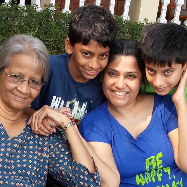 Renuka Shahane with her mother Shanta Gokhale and sons Shauryaman and Satyendra. Renuka's mom Shanta is a noted author, journalist and theatre critic. She also made her directorial debut with Tribhanga, a digital film, starring Kajol, Mithila Palkar and Tanvi Azmi, and revolves around a dysfunctional family of three women and their unconventional life choices. Shahane got the idea for Tribhanga in 2014 and it was inspired by her relationship with her mother.