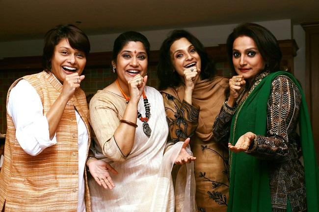 Renuka Shahane has starred in successful TV shows of the 1990s like Sailaab, Ghutan, Kora Kagaz, Imtihaan and many others. Here she is pictured with Pallavi Joshi, Rajeshwari Sachdev and Durga Jasraj