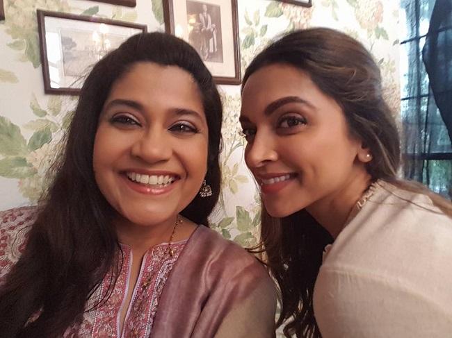 Renuka Shahane is also active on the reality show circuit. This is a picture of her with Deepika Padukone taken on the sets of a show