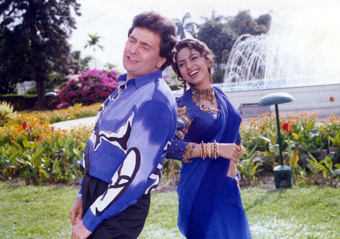 Acting, he said in the interview, was his passion, even if he never permitted his parents to notice how excited he was when he first harboured the thought of being an actor.
In picture: Rishi Kapoor and Juhi Chawla in a still from a film.