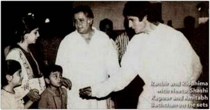 Amitabh Bachchan had shared this photo with Shashi Kapoor, Neetu Kapoor, Ranbir Kapoor and Riddhima Kapoor Sahni. He captioned it, 'And that wide eyed little fellow is the Superstar of the day today! Ranbir Kapoor...What an actor! (sic)'