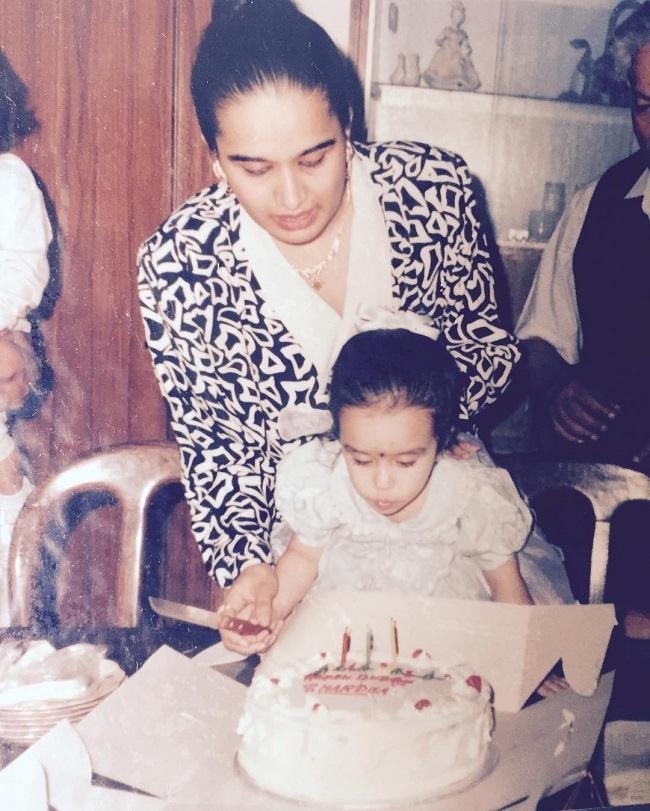 'Because I did not get success overnight with my debut film, I have seen both the sides very closely. I am lucky that a mass audience loved me, accepted me and I manage to build my fan following. I want to grow that with my quality work,' Shraddha Kapoor said in an older interview. Pictured: Little Shraddha Kapoor cuts her birthday cake, while her mom is helping her hold the knife. She captioned this image, 'My lifeline, my strength, my best friend, my angel. Happy Mother's Day mommy. I love you more than anything in this world.'