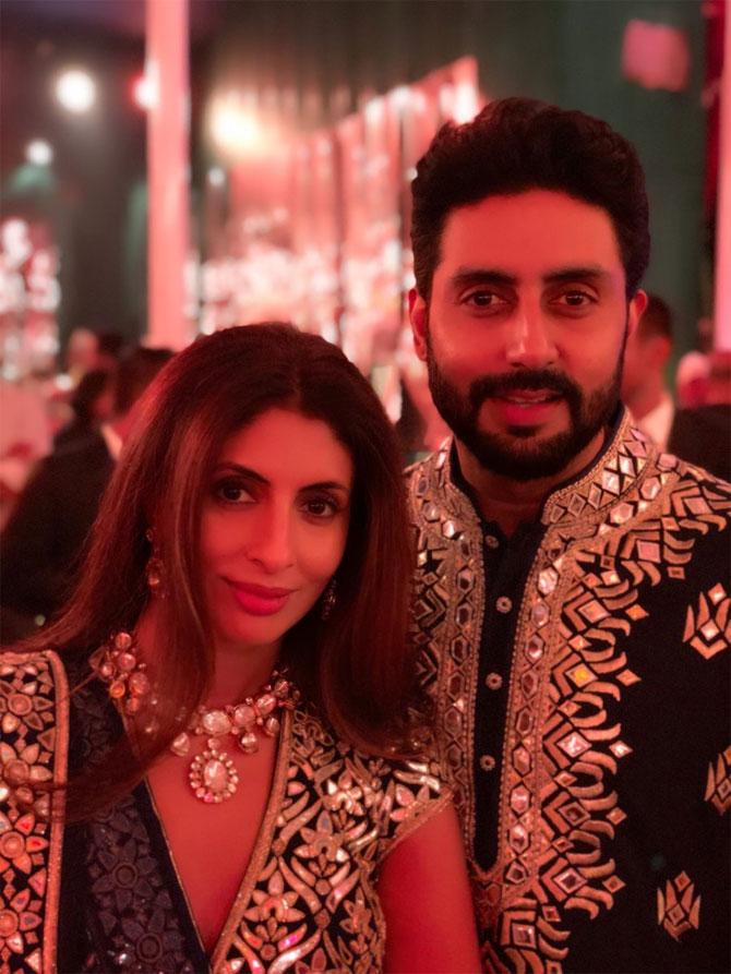 Shweta Bachchan Nanda and Abhishek Bachchan are quite close to each other. Here, they are pictured during a family wedding in Mumbai in 2017.