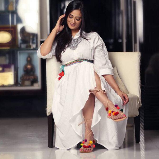 Born on October 4, 1980, Shweta Tiwari is one of the small screen's most popular actresses. Shweta, who attained stardom with her role as Prerna Sharma in the daily soap, Kasautii Zindagii Kay, grew up in Mumbai, though her birthplace is Pratapgarh, Uttar Pradesh. She studied in St. Isabels High School and later went to Burhanis College, Mazegaon (Mumbai). (All photos/Shweta Tiwari's official Instagram account)