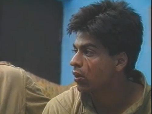 Shah Rukh Khan during his days as a television actor, in the show Fauji. SRK played a soldier named Abhimanyu Rai in the serial.