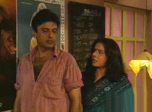 A still from Nukkad starring Dilip Dhawan (as Guru) and Rama Vij (as Teacherji). The show based on everyday problems of people from the lower-income group has a massive recall value.