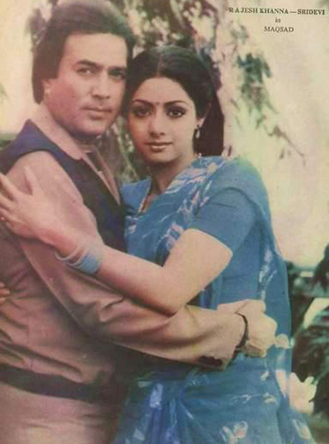 While Rajesh Khanna was called the first superstar of the Hindi film industry, Sridevi's expressive eyes and the mischievous smile sent hearts aquiver and lit up the cinema screens, making her Bollywood's first female superstar.