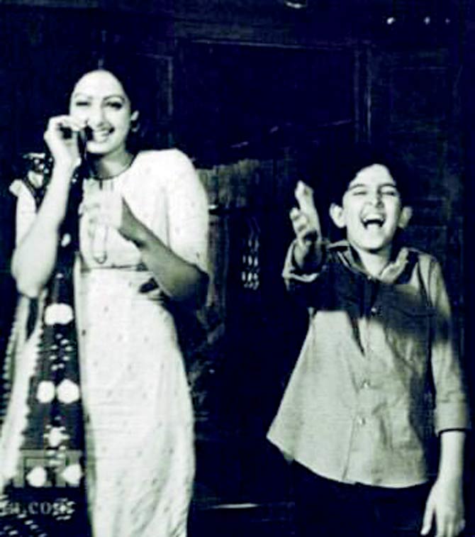 A throwback picture shared by Hrithik Roshan on Twitter, read, 'I loved her, admired her so much. My 1st ever acting shot was with Sri Devi, I was nervous in front of her n I remember her shaking her hands pretending 2b nervous cause of me just 2 boost my confidence. V had 2 laugh, n she kept laughing until I got it right. Will miss you mam [sic].'