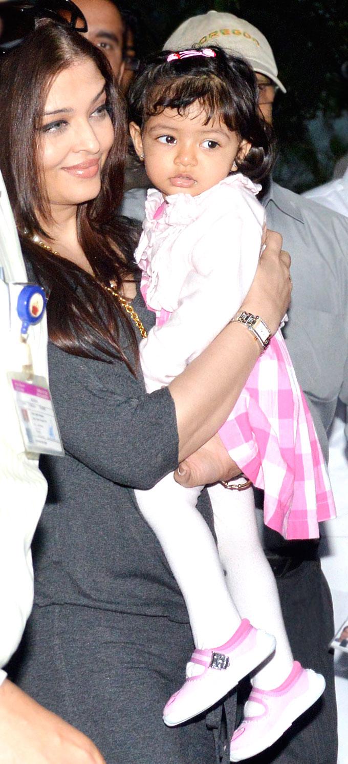 Aishwarya Rai Bachchan and Abhishek Bachchan's daughter is named Aaradhya. The name means 'first one' or 'one who is worth worshipping', in Sanskrit.