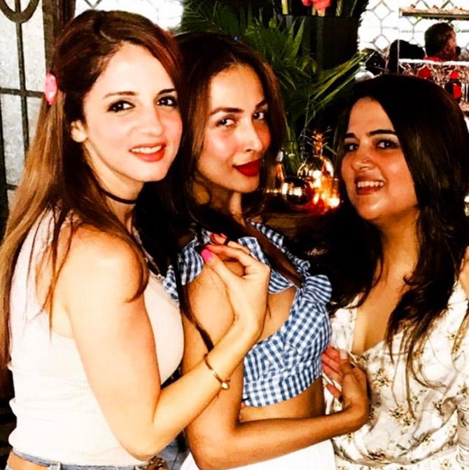 The work that Khan does with this place was even been recognised at the 10th edition of the Designer of the Year Awards, held at Kuala Lumpur in 2019. Khan was adjudged Asia's Most Influential Designer, an honour she shared with two others. In picture: Sussanne Khan with Malaika Arora and a friend