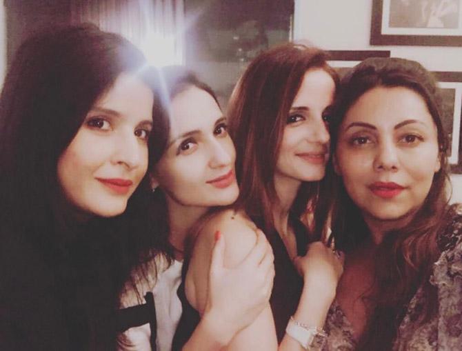 Sussanne's The Charcoal Project presents lines by premier global and Indian designers like Andrew Martin, Abu Jani, Sandeep Khosla, and her very own eponymous hand-crafted furniture collection. In picture: Sussanne Khan with BFFs Maheep Kapoor, Anu Dewan and Gauri Khan 
