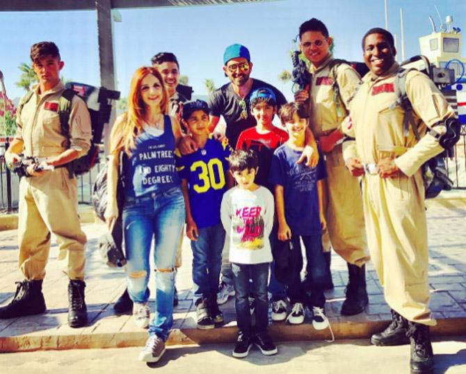 Sussanne Khan set out a message for women entrepreneurs, saying, 'Always speak out. Even if what you think is a bad idea, always voice it. You never know who you may inspire and what that one seed idea can blossom into.' In picture: Sussanne Khan and Hrithik Roshan enjoy a holiday with kids Hrehaan and Hridhaan 
