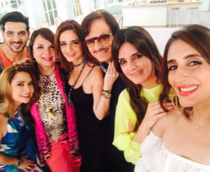 'Many know me as the wife of Hrithik Roshan. However very few know that I am in fact the daughter of prolific interior designer Zarine Khan,' said Sussanne Khan, in a recent interview with IANS. Picture perfect! Sussanne Khan with parents Sanjay and Zarine Khan, siblings Zayed, Simone and Farah, and sister-in-law Malaika