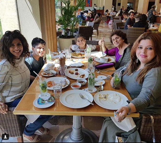 Tanaaz Irani is a complete family person and has time and again mentioned that her family matters the most to her! Pictured: Tanaaz Irani with her children and sister-in-law and actress Delnaaz Irani.