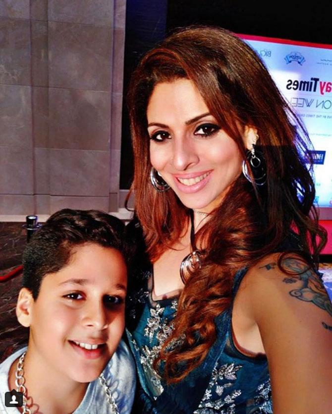 Other Bollywood films that Tanaaz Irani was part of were - Main Prem Ki Diwani Hoon (2003), Kuch Naa Kaho (2003), 36 - China Town (2006), Maan Gaye Mughal-e-Azam (2008). Pictured: That's Tanaaz Irani's elder son Zeus. He was born in 2008.
