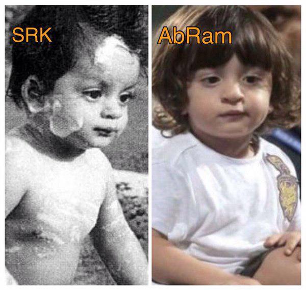 Shah Rukh Khan posted this photo with AbRam and wrote, 'Sisters r so sweet. I asked mine if she remembers if I looked like lil AbRam. She said 'NOO!! U were very handsome' haha.'