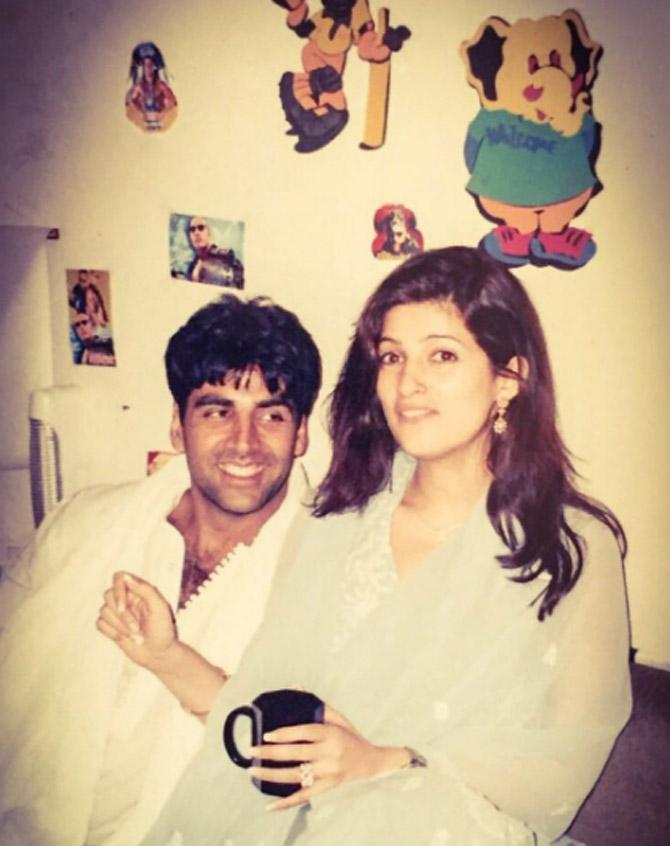A couple of years ago, Akshay Kumar had told media, 'This is the best phase for me as an actor. I was always wary of having an image. When I came into the film industry I was given an action hero tag, no one would offer me a romantic or comedy film, only action films were offered to me. I kept doing action films for 14 years. There was no growth. I would call this as the best phase as I can do a lot of things like 'Kesari', as an action film, 'Housefull 4' as a comedy film and some socially-relevant movies. I get to play so many characters and do all kind of films.' In picture: Akshay Kumar with wife Twinkle Khanna in a photo from their younger days. The couple married on January 17, 2001