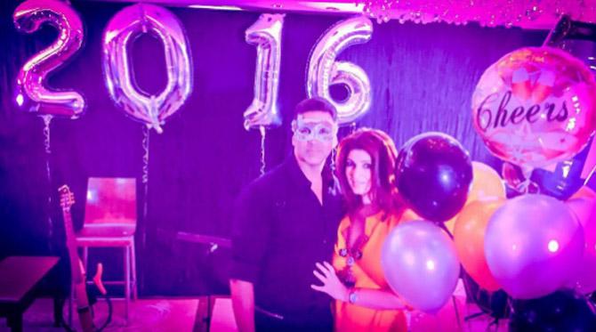Akshay Kumar and his wife Twinkle Khanna's picture was taken during a New Year's party back in 2016