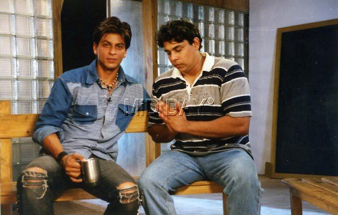Shah Rukh Khan with comedian and TV host Cyrus Broacha