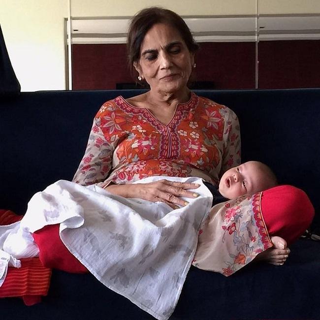 Salman Khan's mother Salma Khan with grandson Ahil, son of Salman's sister Arpita Khan Sharma and Aayush Sharma.