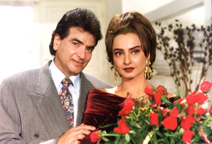 Not many know that Rekha was the original choice for Himmatwala. Jeetendra had revealed in an interview, 'I guess Sridevi was destined to do Himmatwala she bagged the role and the film became one of the biggest grossers of the year. And with it, Bollywood woke up to the magic of Sridevi.'
Pictured: Jeetendra with Rekha on the sets of the film Mother 98