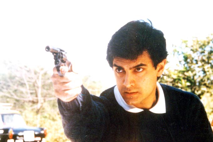Aamir Khan in a still from Baazi. The intensity in the eyes is a trademark of the actor