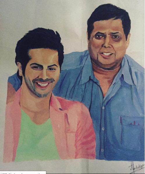 This is a fan-made portrait of Varun Dhawan with father David Dhawan. Varun, obviously overwhelmed by the gesture, took to Instagram and wrote, 'I get some amazing stuff from my fans but this truly is so beautiful. Something that I shall always value #dad. Thank you (sic)'