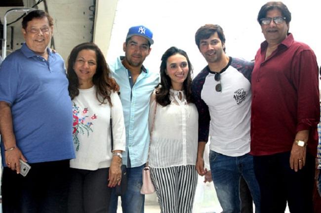 Varun Dhawan made his debut in a leading role with the 2012 film Student of the Year, which was directed by Karan Johar. Interestingly, the film also marked Alia Bhatt and Sidharth Malhotra's debut in B-Town, who went on to have individually successful careers like Varun.
In picture: (L-R) David Dhawan, Karuna Chopra, Rohit Dhawan, Jaanvi Desai, Varun Dhawan and Anil Dhawan, Varun's uncle. He too is a noted actor known for starring in the films Chetna (1970) and Piya Ka Ghar (1972).