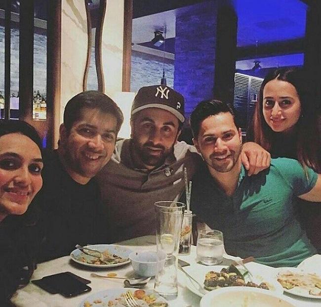 (L-R) Jaanvi Desai, Rohit Dhawan, Ranbir Kapoor, Varun Dhawan and Natasha Dalal.