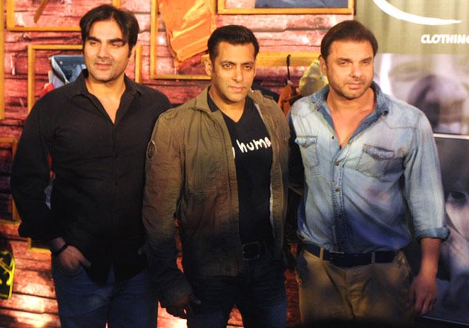 Salman Khan, Sohail Khan and Arbaaz Khan in Hello: The Khan brothers acted together in the 2008 film adaptation of the novel One Night @ the Call Center. Salman had a special appearance in the film. They were again seen together in Maine Pyaar Kyun Kiya (2005). This time Arbaaz had a guest role.