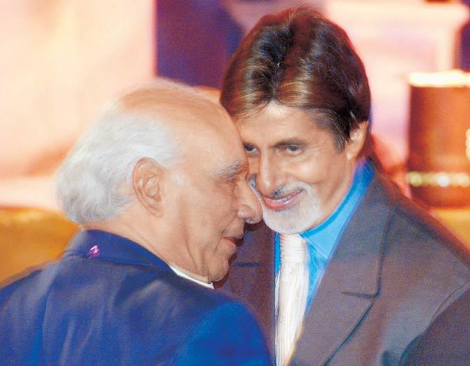 The power-packed duo: Yash Chopra and Amitabh Bachchan, who collaborated together in superhits like 'Deewar' (1975), 'Kabhi Kabhie' (1976) and 'Trishul' (1978).