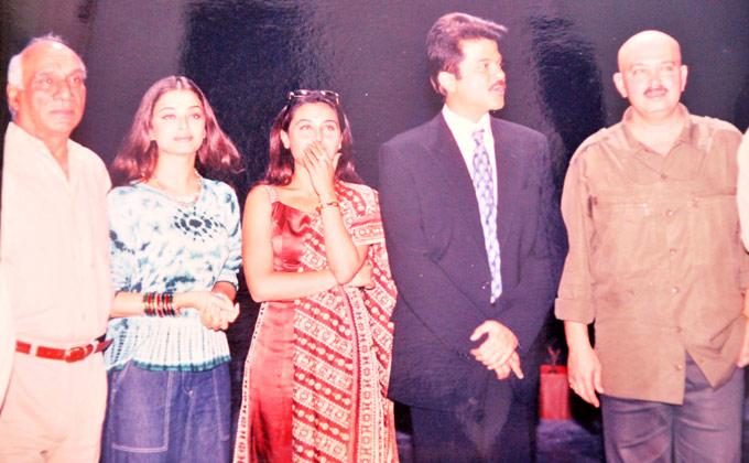 Yash Chopra with Aishwarya Rai, Rani Mukerji, Anil Kapoor and Rakesh Roshan.