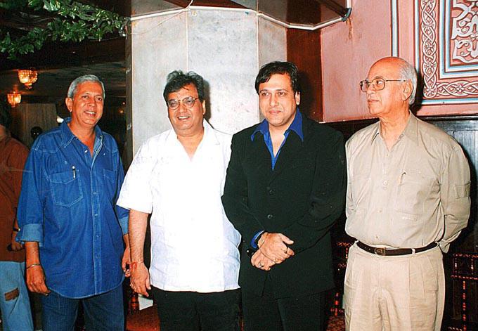 Director Raman Kumar, Subhash Ghai, Govinda and Yash Johar at the 21st anniversary of Mukta Arts