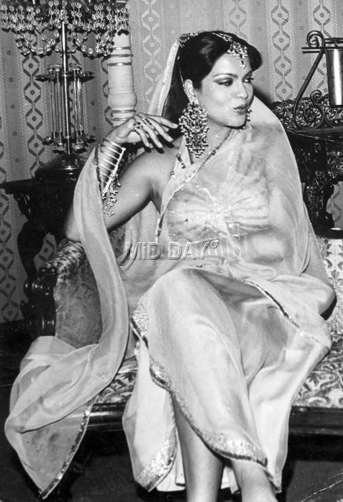 In picture: Zeenat Aman on the sets of 'Jaanwar' (1982).