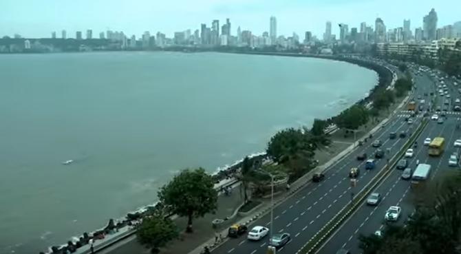 Marine Drive: With a view of the Arabian Sea and the promenade, many couples love to get their pre-wedding photo shoots done here. In Marine Drive, you can also recreate romantic scenes from iconic Hindi movies. Pic/YouTube