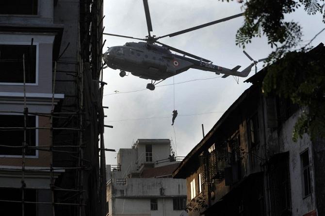 The firefighters not only helped douse the fire but also helped with the rescue operations at the Taj Mahal Hotel. Many of the employees and guests, who were stuck inside the hotel, were evacuated from the windows.