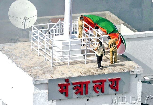 #29 June 21, 2012  FIERY OPERATIONS: A massive fire broke out at Mantralaya in 2012, but we have not learnt from the past. pic/BIPIN KOKATE